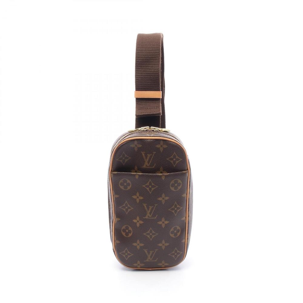 Louis Vuitton Pochette Gange Monogram Waist Bag Body Canvas Leather Brown
